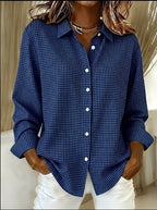🔥 Women's Casual Gingham Long Sleeve Button Down Shirt
