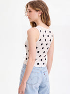 2026 Summer Fashion Polka Dot Sleeveless Short Tank Top for Women