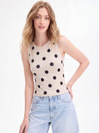 2026 Summer Fashion Polka Dot Sleeveless Short Tank Top for Women